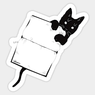 Cat Reader Sticker